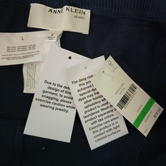 NWT Calvin Klein AUSTYN Navy/Purple Striped Pull-On Sweatpants Size L Pockets - Picture 9 of 12